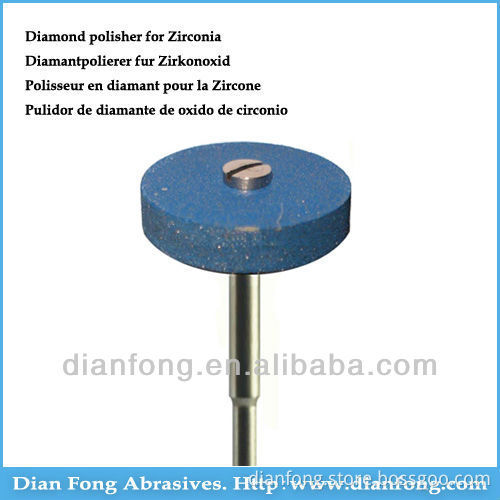 D3M HP Shank Wheel Diamond Impregnated Synthetic Rubber Durable Polisher For Zirconia Dental Hygiene Application